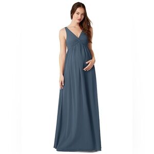 Blue ("Neptune" color) Azazie maternity bridesmaid/evening chiffon dress, size 4